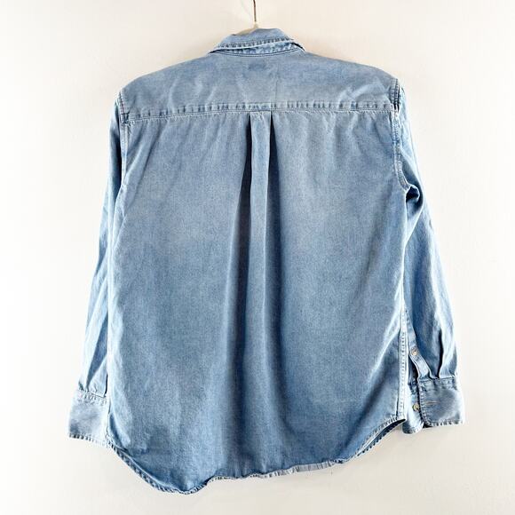 J. Crew Garcon Classic Chambray Denim Button Up Shirt Storm Wash Blue 2 - Picture 4 of 5